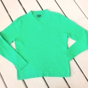PL Kelly green cableknit sweater